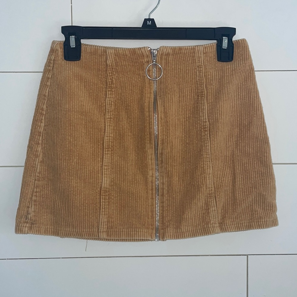 Forever 21 Zip Up Corduroy Mini Skirt S #0015
